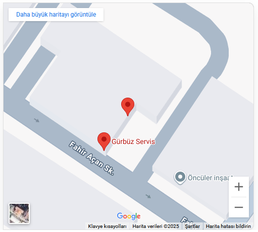 Gürbüz Servis Hizmetleri Konumu Haritası